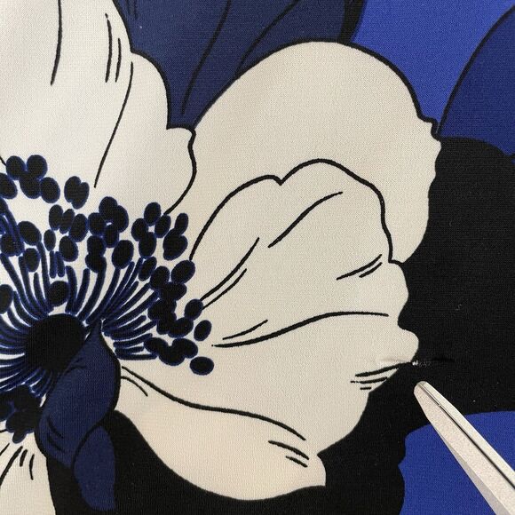 Lane Bryant Key Hole Neck Floral‎ Faux Wrap Tie Midi Dress Blue Black Size 22/24 - Picture 15 of 15